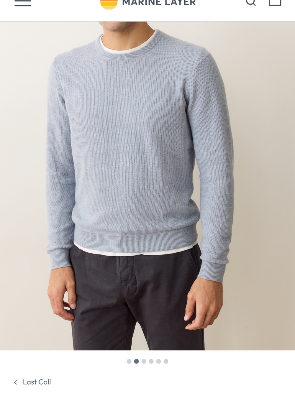 Marine Layer Light Blue Men’s Crewneck Sweater